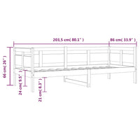 Tagesbett Honigbraun Massivholz Kiefer 80x200 cm