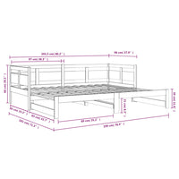 Tagesbett Ausziehbar Massivholz Kiefer 2x(90x200) cm