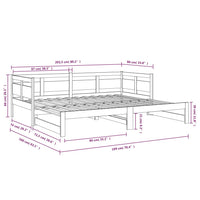 Tagesbett Ausziehbar Weiß Massivholz Kiefer 2x(80x200) cm