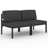 Gartensofa 2-Sitzer mit Kissen Aluminium Anthrazit