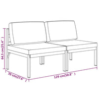 Gartensofa 2-Sitzer mit Kissen Aluminium Anthrazit