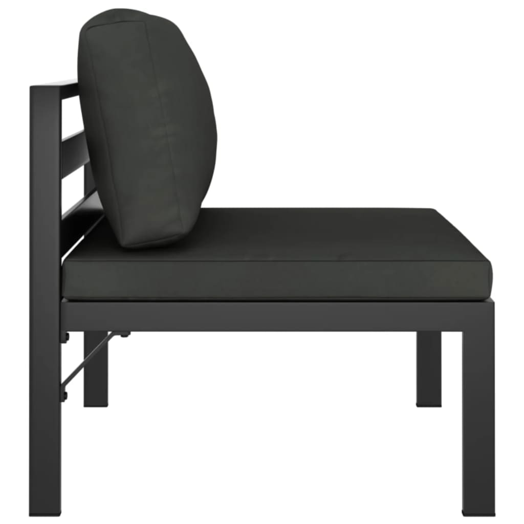Gartensofa 4-Sitzer mit Kissen Aluminium Anthrazit