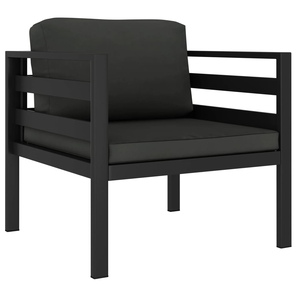 7-tlg. Garten-Lounge-Set mit Kissen Aluminium Anthrazit