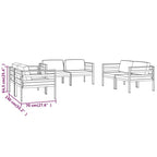 6-tlg. Garten-Lounge-Set mit Kissen Aluminium Anthrazit