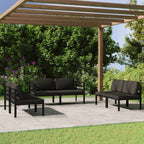 6-tlg. Garten-Lounge-Set mit Kissen Aluminium Anthrazit
