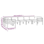 7-tlg. Garten-Lounge-Set mit Kissen Aluminium Anthrazit