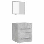 Badschrank mit Spiegel Betongrau 41x38,5x48 cm