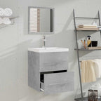Badschrank mit Spiegel Betongrau 41x38,5x48 cm