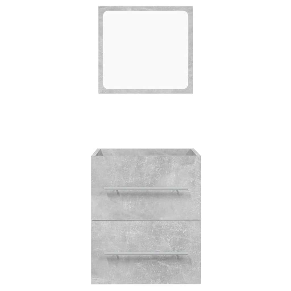 Badschrank mit Spiegel Betongrau 41x38,5x48 cm