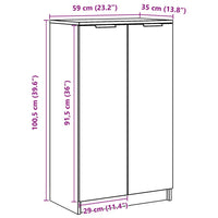 Schuhschrank Weiß 59x35x100 cm Holzwerkstoff