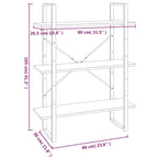 Bücherregal Grau Sonoma 80x30x105 cm Holzwerkstoff