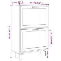 Schuhschrank Weiß 52x25x80 cm Holzwerkstoff & Rattan Natur