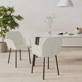 Esszimmerstühle 2 Stk. Creme Samt