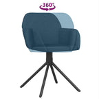 Esszimmerstühle 2 Stk. Drehbar Blau Samt