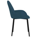 Esszimmerstühle 2 Stk. Blau Samt
