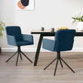 Esszimmerstühle 2 Stk. Drehbar Blau Samt