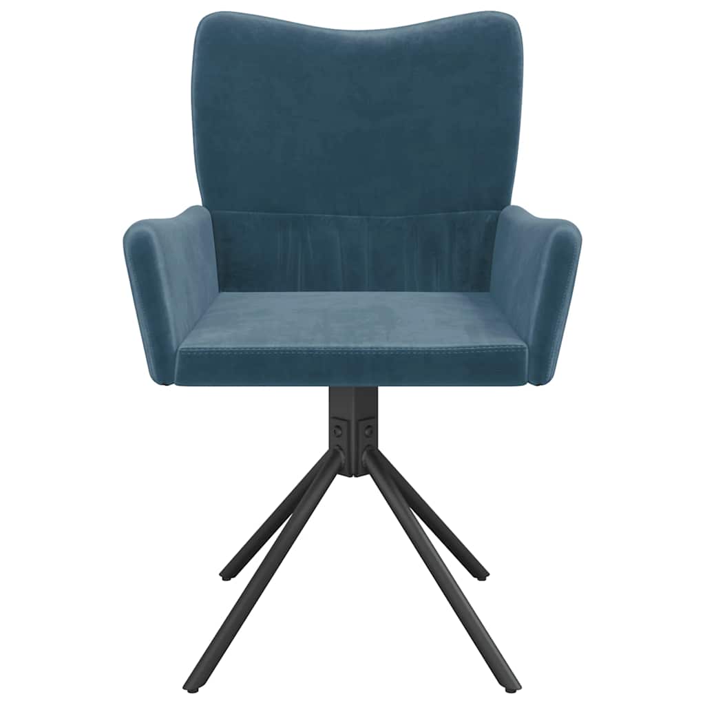 Esszimmerstühle 2 Stk. Drehbar Blau Samt
