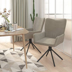 Esszimmerstühle 2 Stk. Drehbar Hellgrau Samt