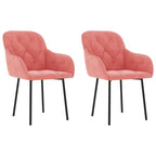 Esszimmerstühle 2 Stk. Rosa Samt