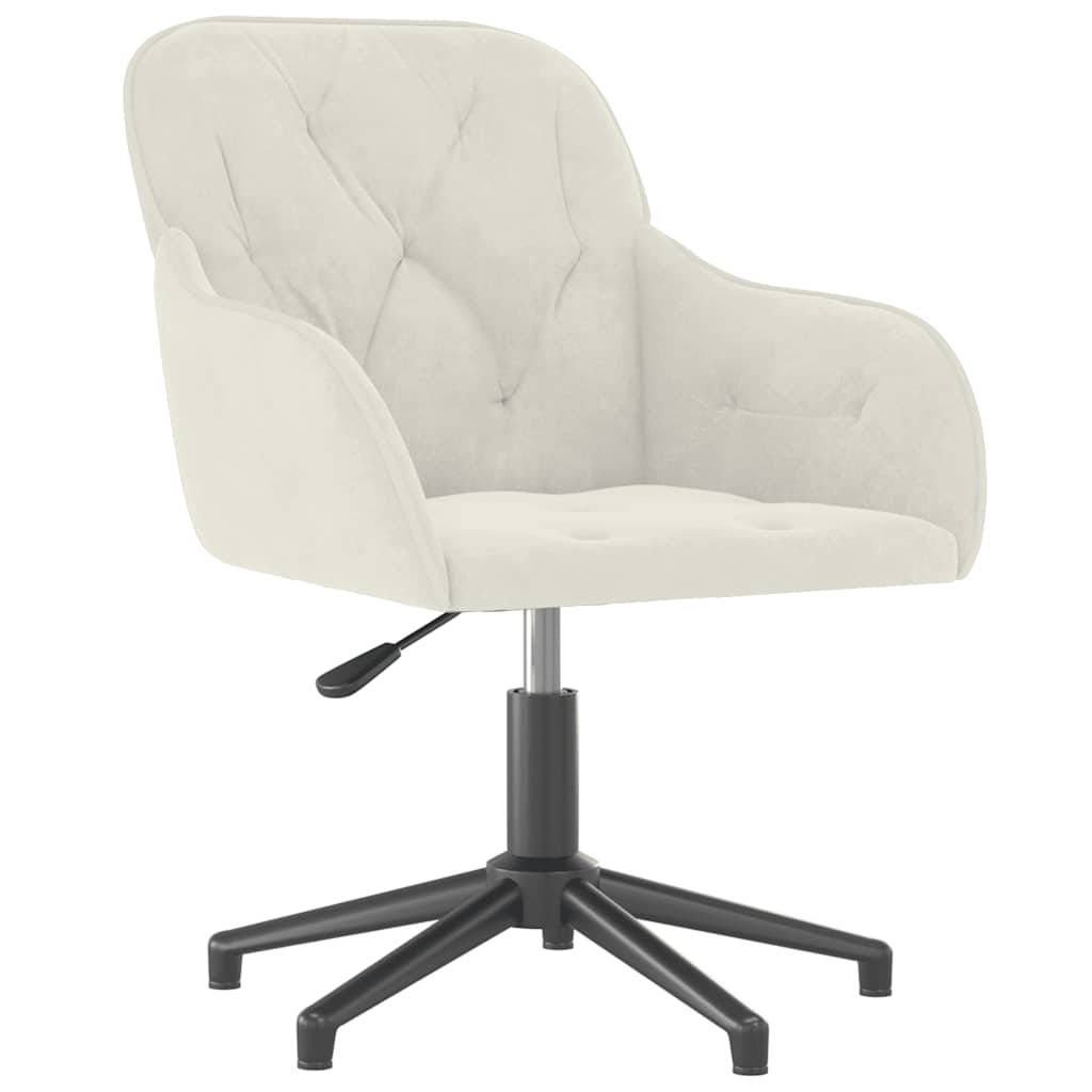 Bürostuhl Drehbar Creme Samt