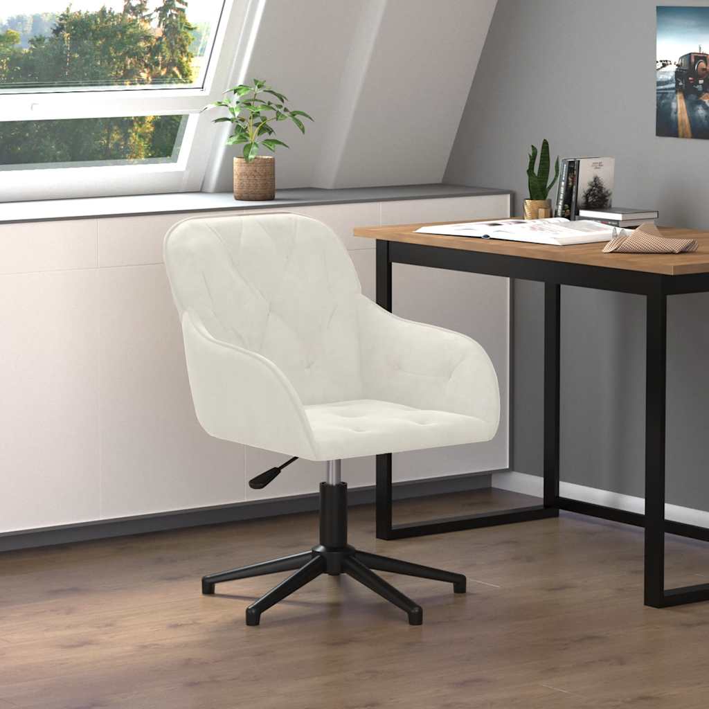 Bürostuhl Drehbar Creme Samt