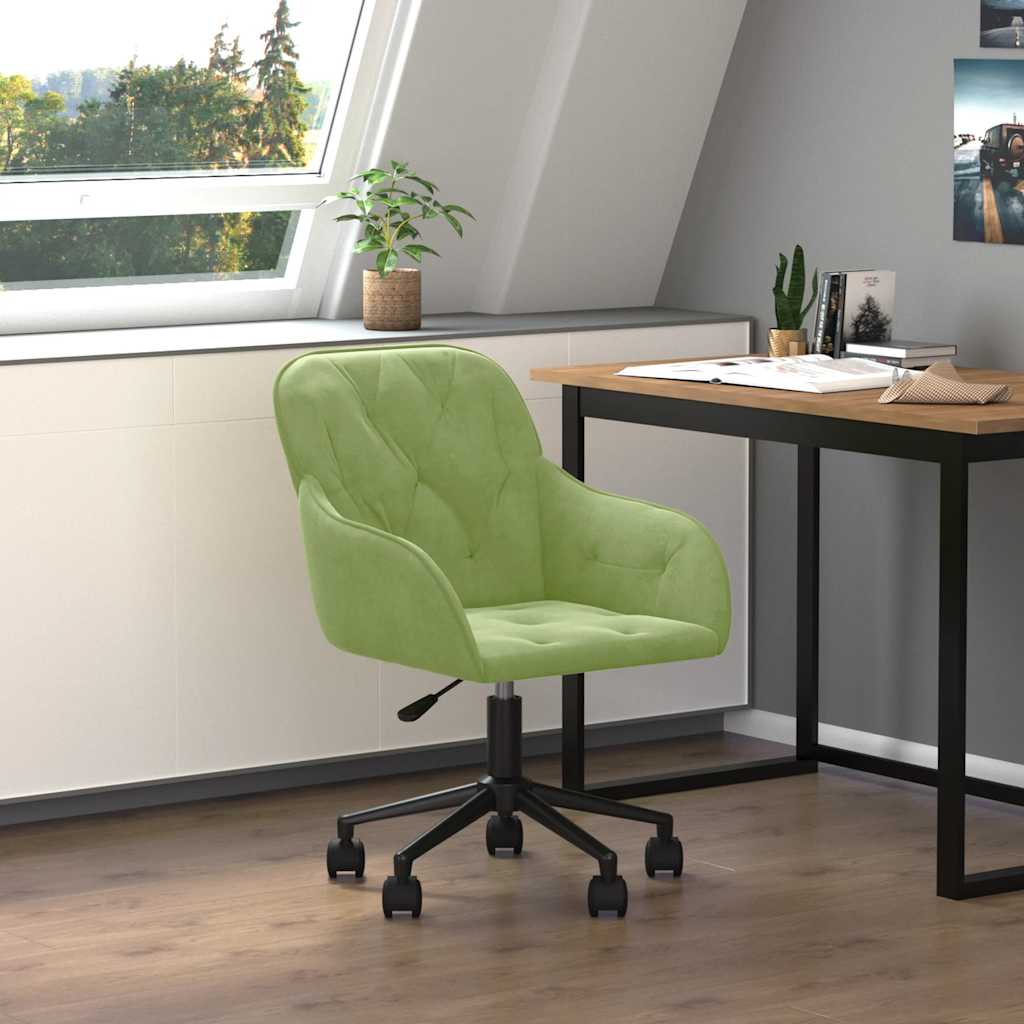 Bürostuhl Drehbar Hellgrün Samt