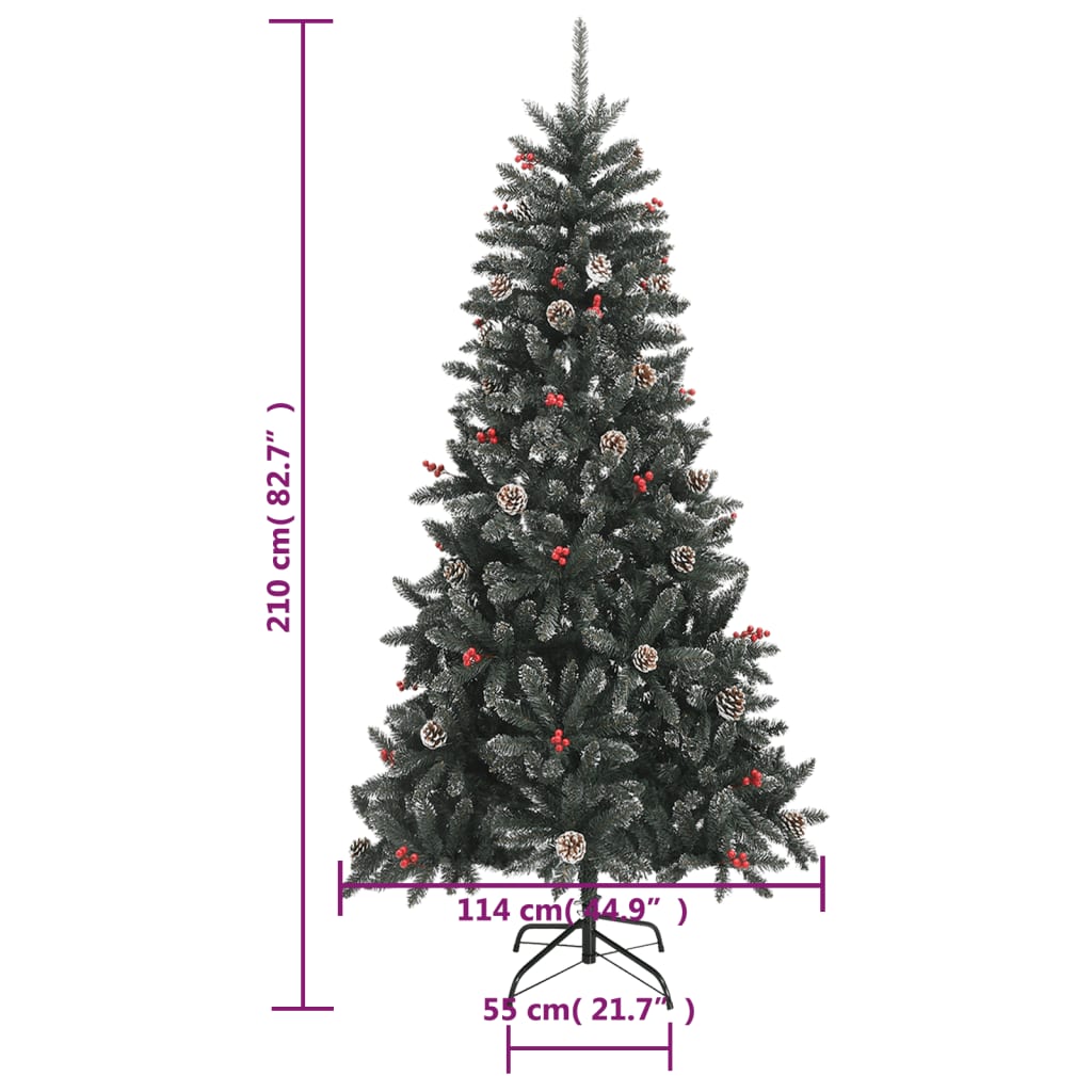 Künstlicher Weihnachtsbaum mit Ständer Grün 210 cm PVC