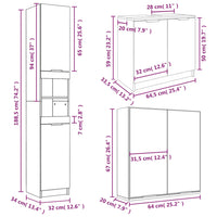 3-tlg. Badmöbel-Set Räuchereiche Holzwerkstoff