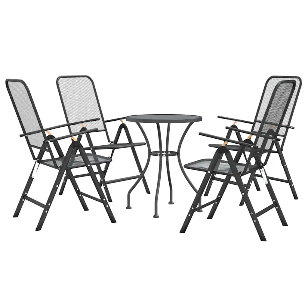 5-tlg. Garten-Essgruppe Streckmetall Anthrazit