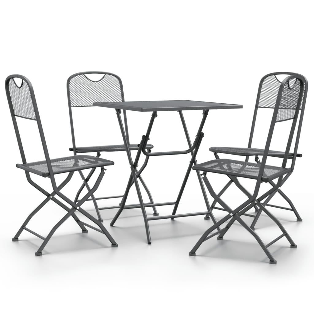 5-tlg. Garten-Essgruppe Streckmetall Anthrazit
