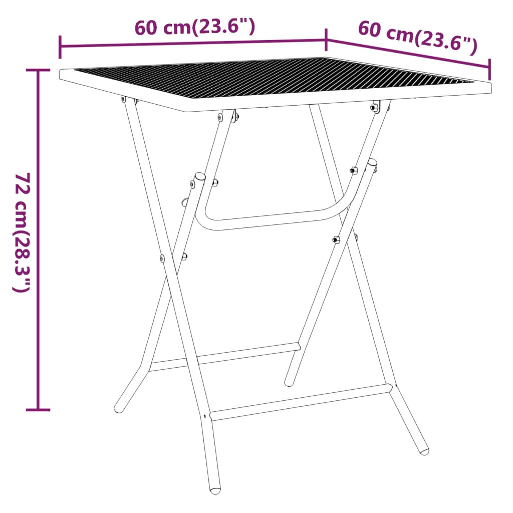 5-tlg. Garten-Essgruppe Streckmetall Anthrazit