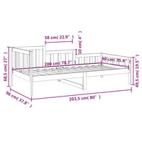 Tagesbett ohne Matratze 90x200 cm Massivholz Kiefer