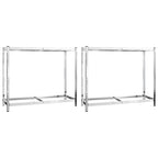 Reifenregale mit 2 Böden 2 Stk. Silbern 110x40x110 cm Stahl