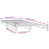 Palettenbett 100x200 cm Massivholz Kiefer