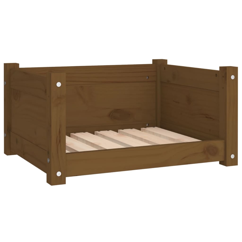 Hundebett Honigbraun 55,5x45,5x28 cm Massivholz Kiefer