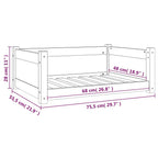 Hundebett 75,5x55,5x28 cm Massivholz Kiefer