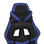 Gaming-Stuhl mit Massagefunktion Schwarz und Blau Kunstleder
