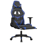 Gaming-Stuhl mit Massage & Fußstütze Schwarz & Blau Kunstleder