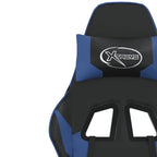 Gaming-Stuhl mit Massagefunktion Schwarz und Blau Kunstleder