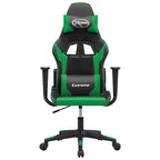 Gaming-Stuhl mit Massagefunktion Schwarz und Grün Kunstleder