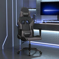 Gaming-Stuhl mit Massagefunktion Schwarz und Grau Kunstleder