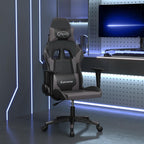 Gaming-Stuhl mit Massagefunktion Schwarz und Grau Kunstleder