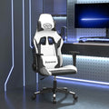 Gaming-Stuhl mit Massagefunktion Weiß und Schwarz Kunstleder