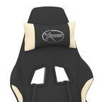 Gaming-Stuhl mit Massagefunktion Schwarz und Creme Stoff