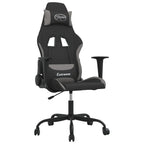 Gaming-Stuhl mit Massagefunktion Schwarz und Hellgrau Stoff