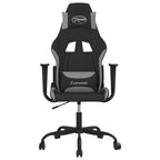 Gaming-Stuhl mit Massagefunktion Schwarz und Hellgrau Stoff