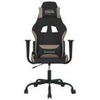 Gaming-Stuhl mit Massagefunktion Schwarz und Taupe Stoff