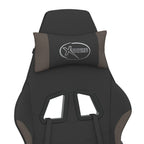 Gaming-Stuhl mit Massagefunktion Schwarz und Taupe Stoff
