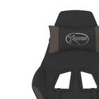 Gaming-Stuhl mit Massagefunktion Schwarz und Taupe Stoff