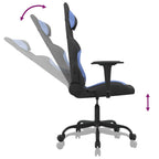 Gaming-Stuhl mit Massagefunktion Schwarz und Blau Stoff